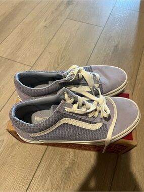 Vans Lavender Purple and White Low Top Sneakers